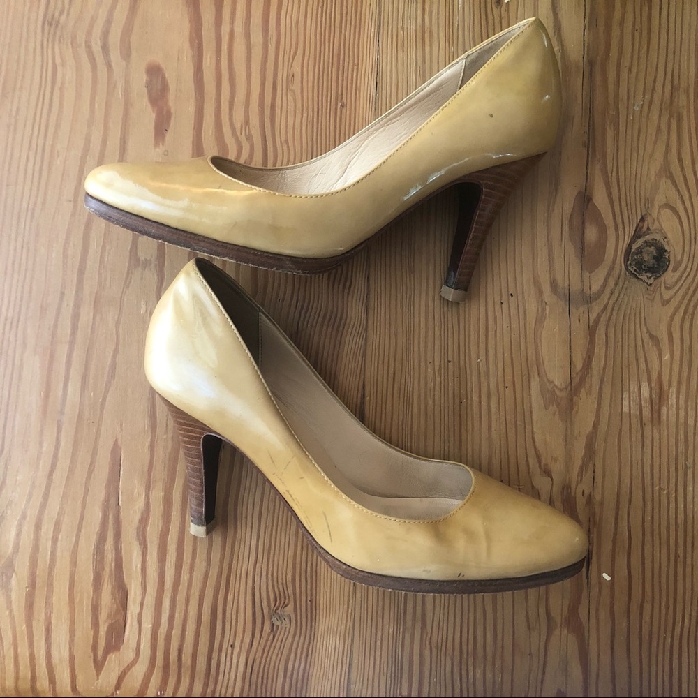 Gold / Blonde / Yellow-Brown Patent Leather Cole Haan Heels